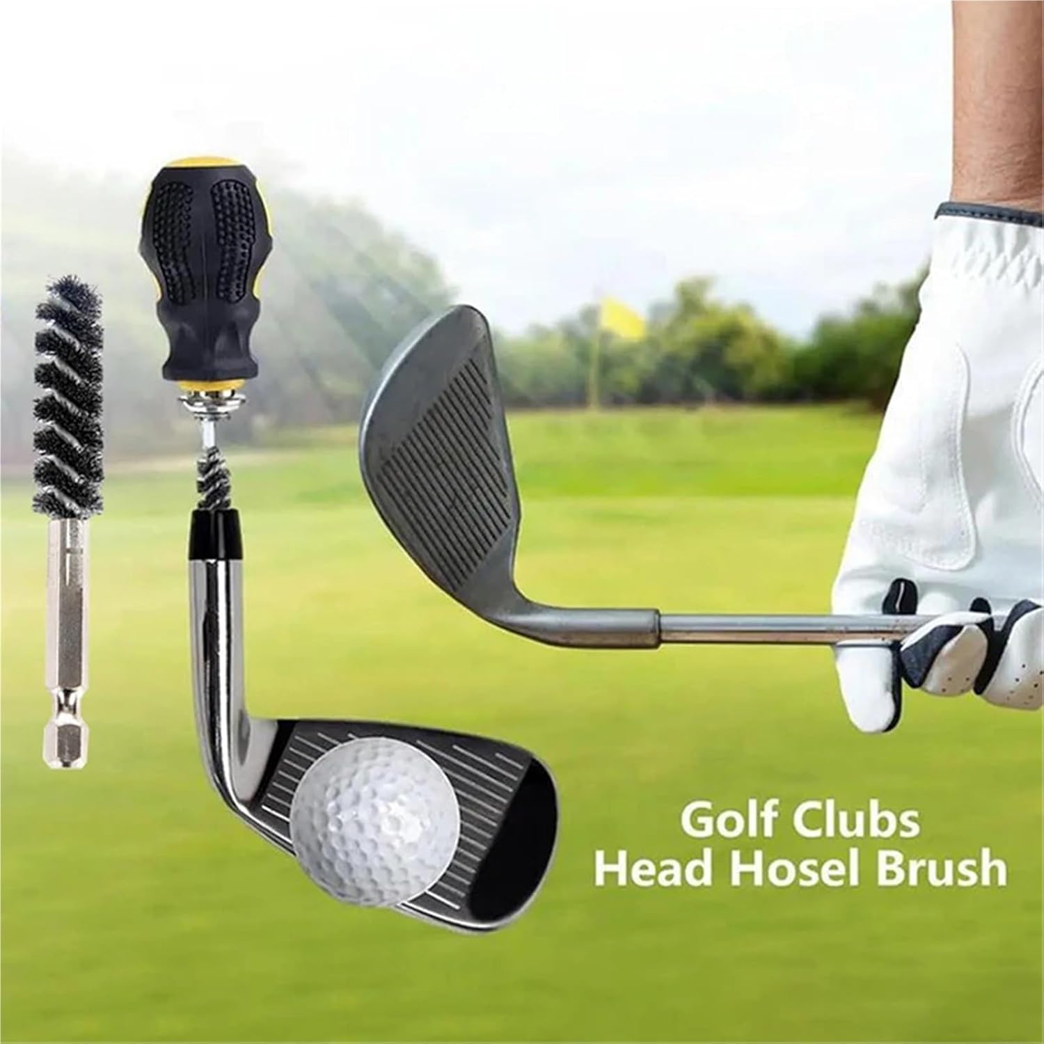 Golf Clubs Head Hosel Brush 8pcs Golf Clubs Head Hosel Brush Electric Drill Wire Hexagonal Rod Iron Rust Remover