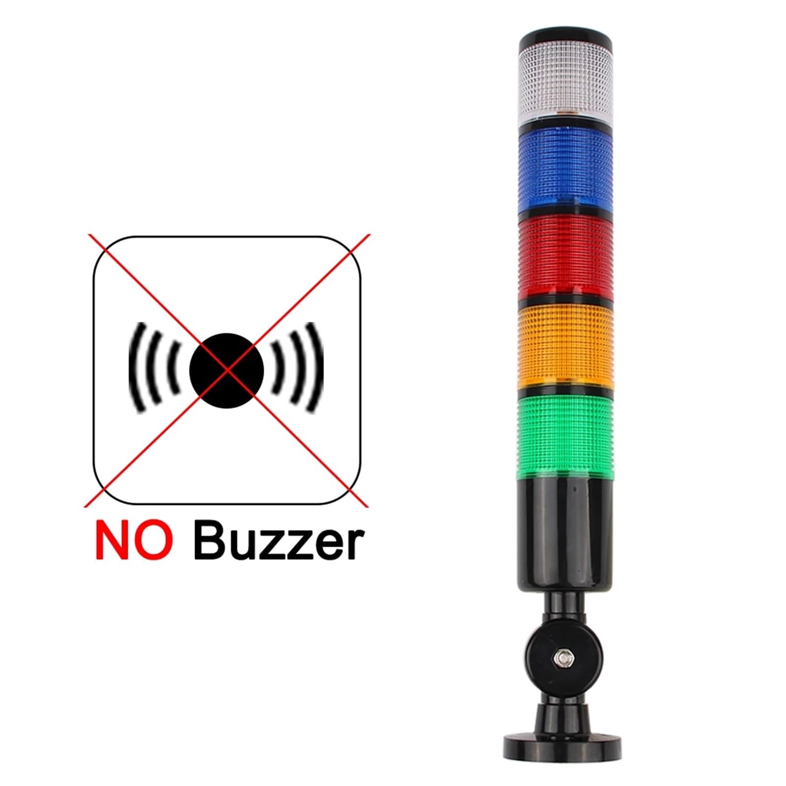 1 szt. H50 wielowarstwowa obrotowa przemysłowa lampa sygnalizacyjna LED wieża ostrzegawcza urządzenie alarmowe DC12V24V AC220V lampa ostrzegawcza (5 warstw - bez brzęczyka, światło stałe - DC