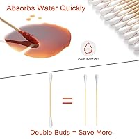 Vista 4 de Bamboo Cotton Swabs 1000 Count - Garrelett Natural Organic Cotton Buds For Ear - Ear Sticks with A Storage Box Included - Strong 100% Purely Natural