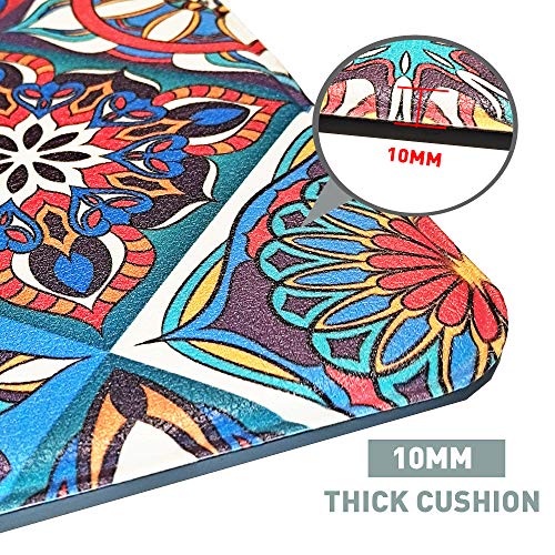 Melajia Comfort Floor Mat Kitchen Mats Cushioned Anti Fatigue 2 Piece Set Non Skid Waterproof Pvc Heavy Duty Kitchen Rugs (17.3" X 27.5" + 17.3" X 47.2") #TOP2