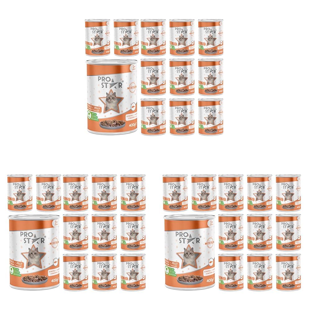 Prostar Yetişkin Kedi Somonlu ve Jöleli Konserve Mama 400 Gr x 12 adet (3 paketi)