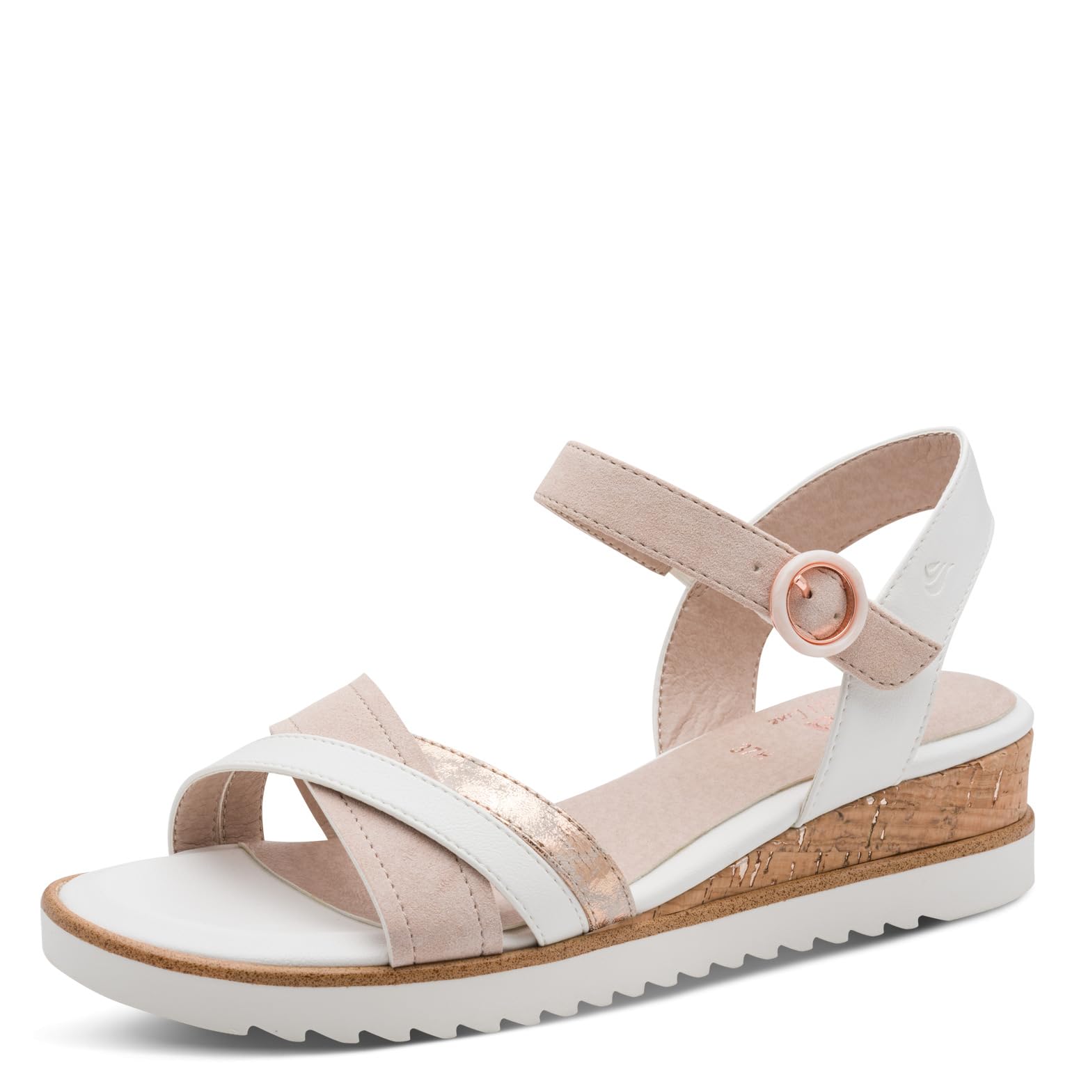 Jana Women's Wedge/Plat Sand Vegan Wedge Sandals, Rose Comb, 41 EU