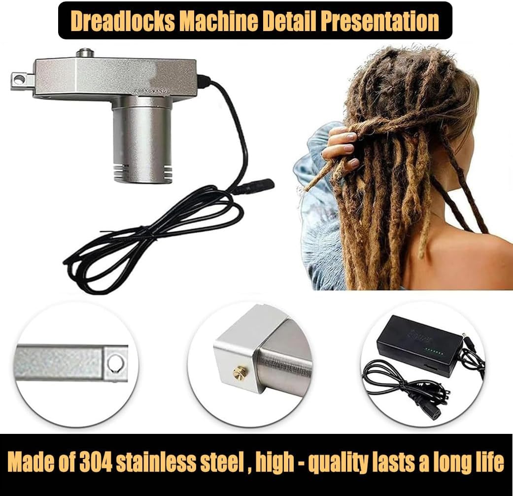 Dreadlocks Machine Kit, Automatic Dreadlock Machine Quick and Easy DIY Dreadlocks Braiding Hair Extensions Dreadlock Maker for Long Human Hair and Synthetic Hair