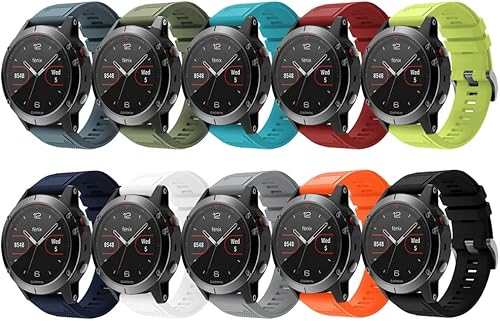 Compatible con Garmin Fenix 5X, correa de repuesto de silicona suave para Garmin Fenix 5XFenix 5X plusFenix 6XFenix 6X ProFenix 3 HRD2 CharlieD2