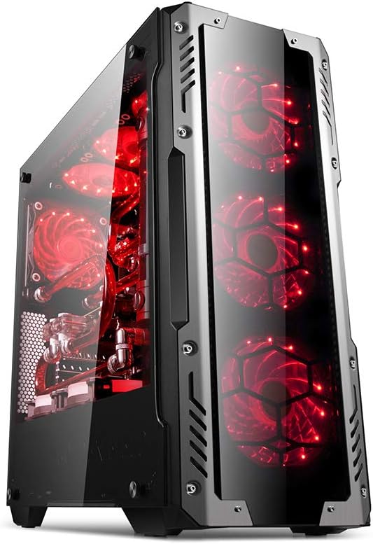 GOLDEN FIELD Z2 PC Case Gaming Computer Case ATX Cases Mid Tower Tempered Glass Side Panels