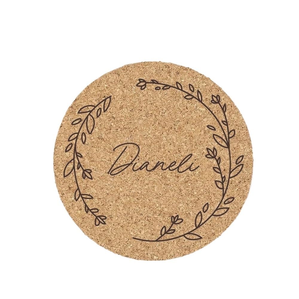 10pcs Wedding Name Place Card - Round Cork Coasters, Guest Names Place Card, Gifts For Wedding Guests, Custom Cork Coasters(Style 3)