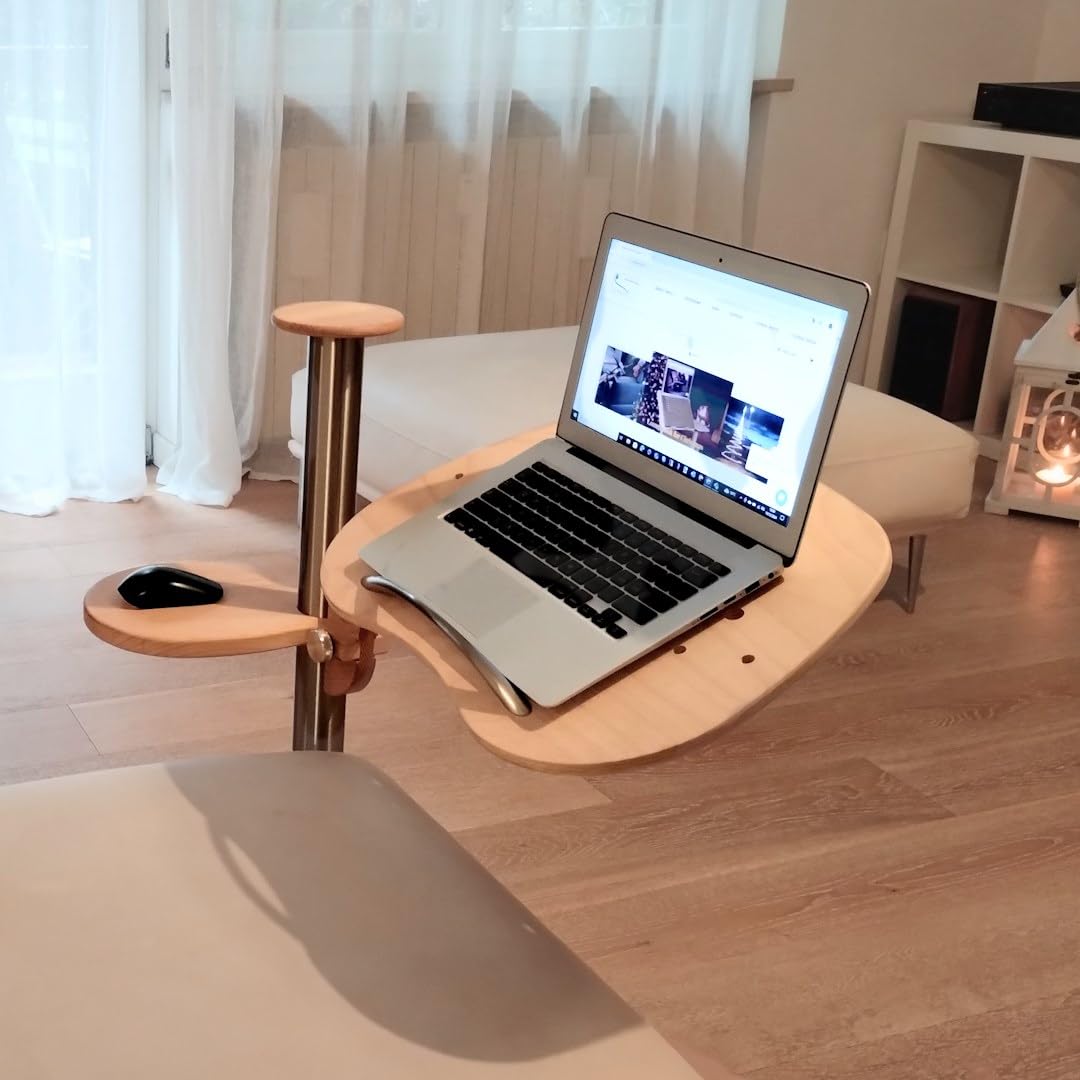 LapDesk - Supporto leggio Regolabile per Laptop in Legno e acciaio, Made in Italy