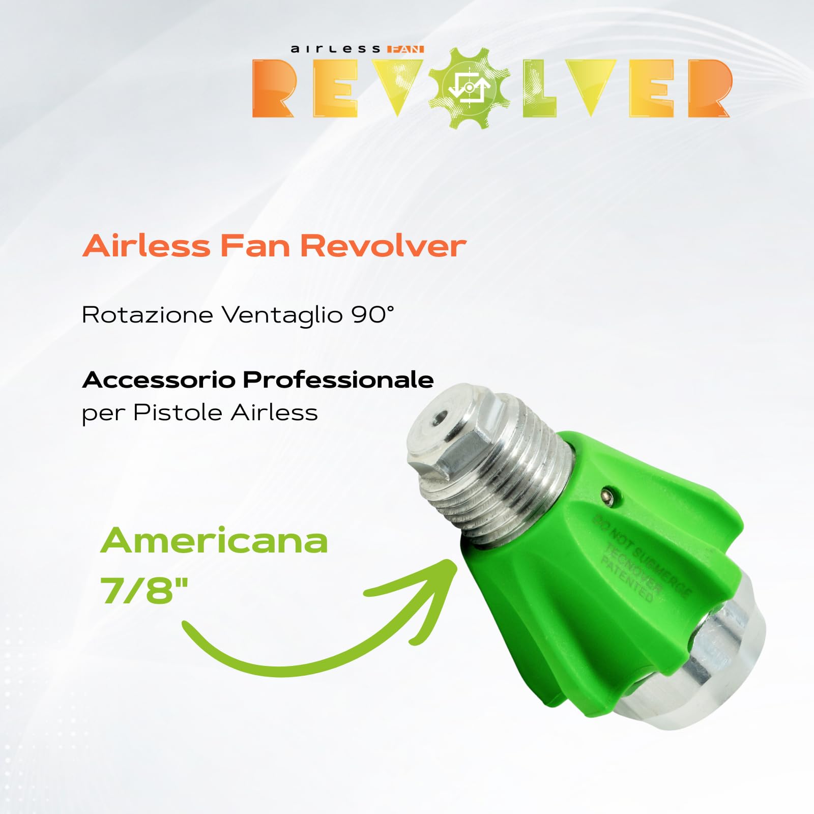 Airless Fan Revolver AFR500A per Pistola Vernice a Spruzzo con Rotazione Ventaglio 90°, Filettatura USA 7/8"