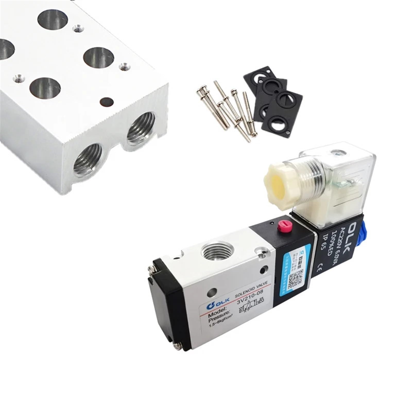 Collecteur d'électrovanne 3V210-08 pour l'automatisation des ateliers et machines d'emballage
