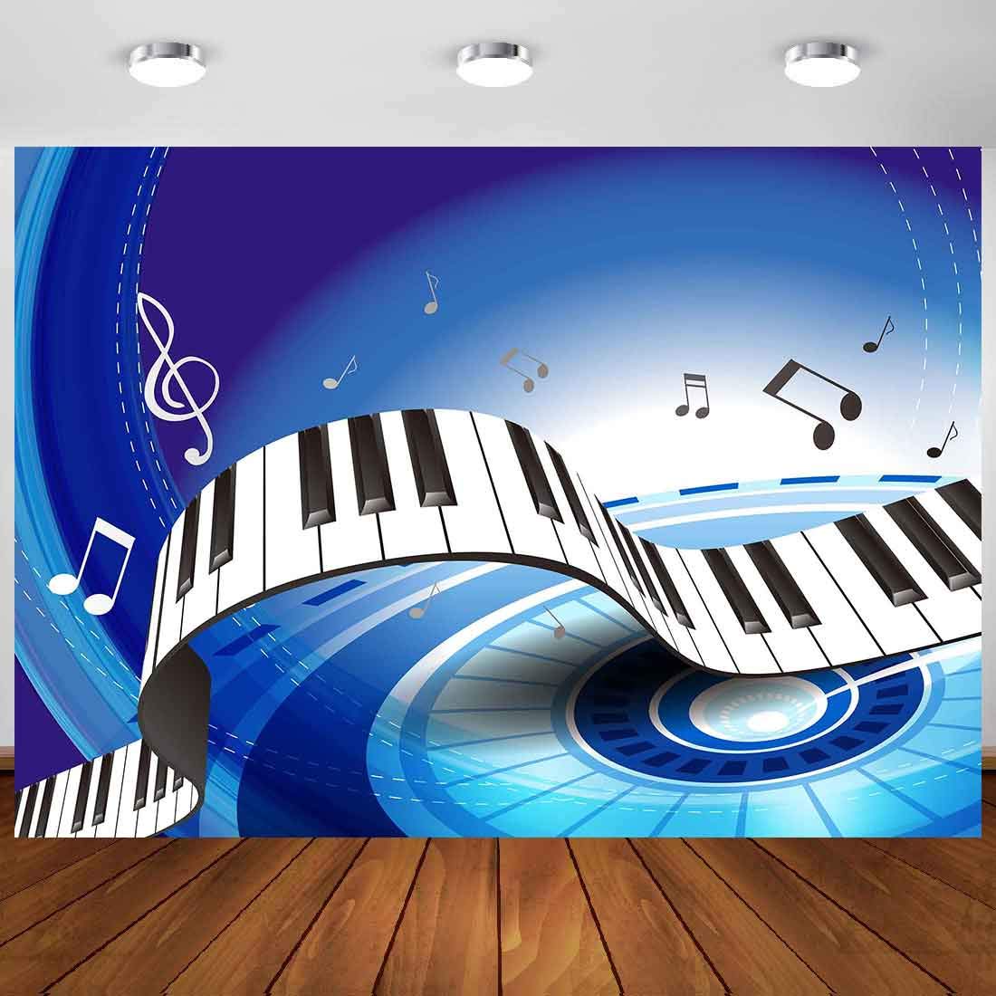 Music Notes Backdrop Colourful Sheet Music Background For Newborn Party Photography Decorat Concert Musical Instrument Store Banner Photo Booth Props Room Deco
