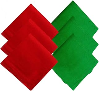queery Men's Red and Green Solid Cotton Handkerchiefs/Hanky -Set of 6-picture-44