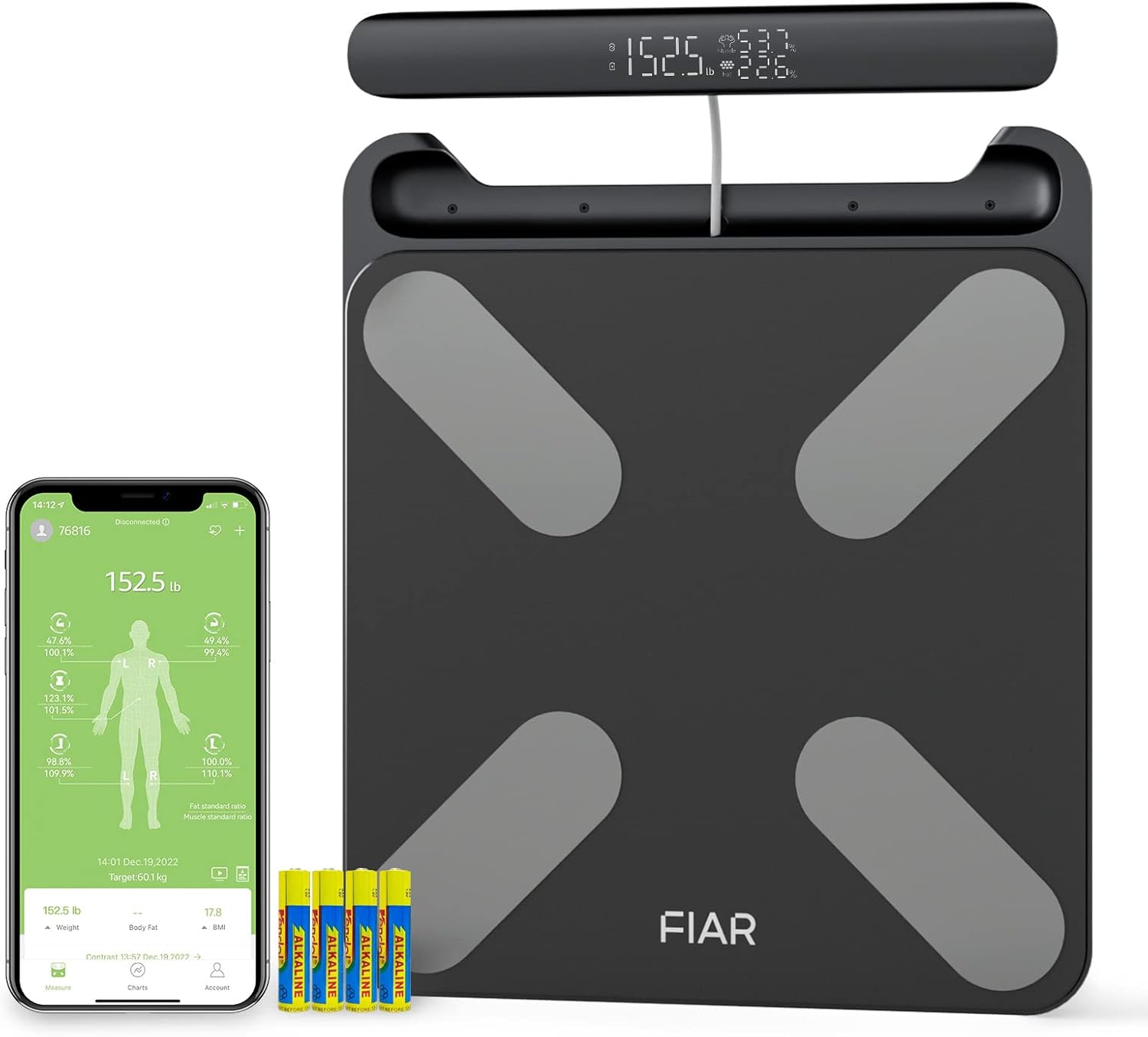 Fiar Smart Body Fat Scale Digital Body Composition Scale with 8