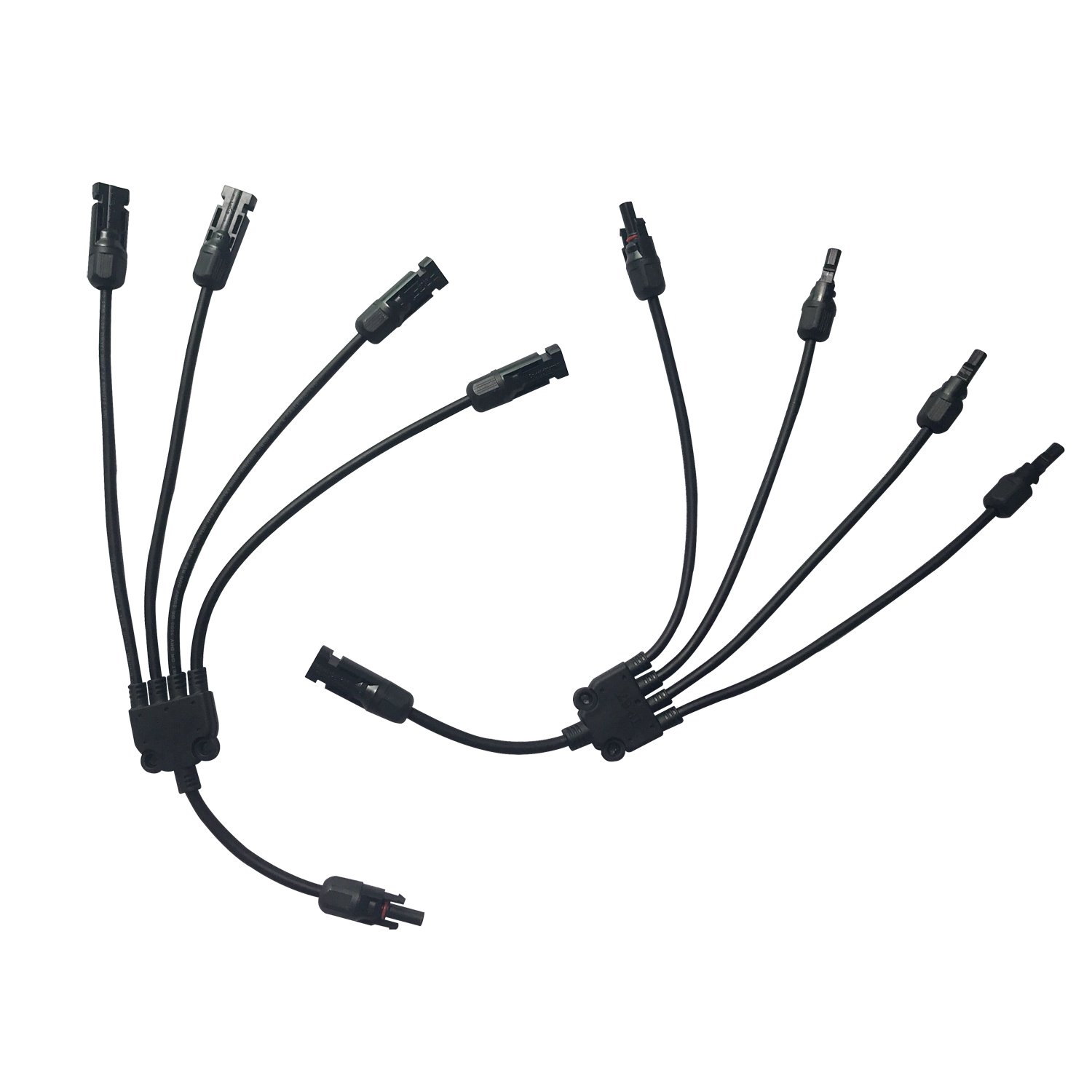KRXNYPV Solar Panel Cable Wire Connectors Adapter Y Branch 1 to 4 Parallel M/FFFF & F/MMMM 1 Pair