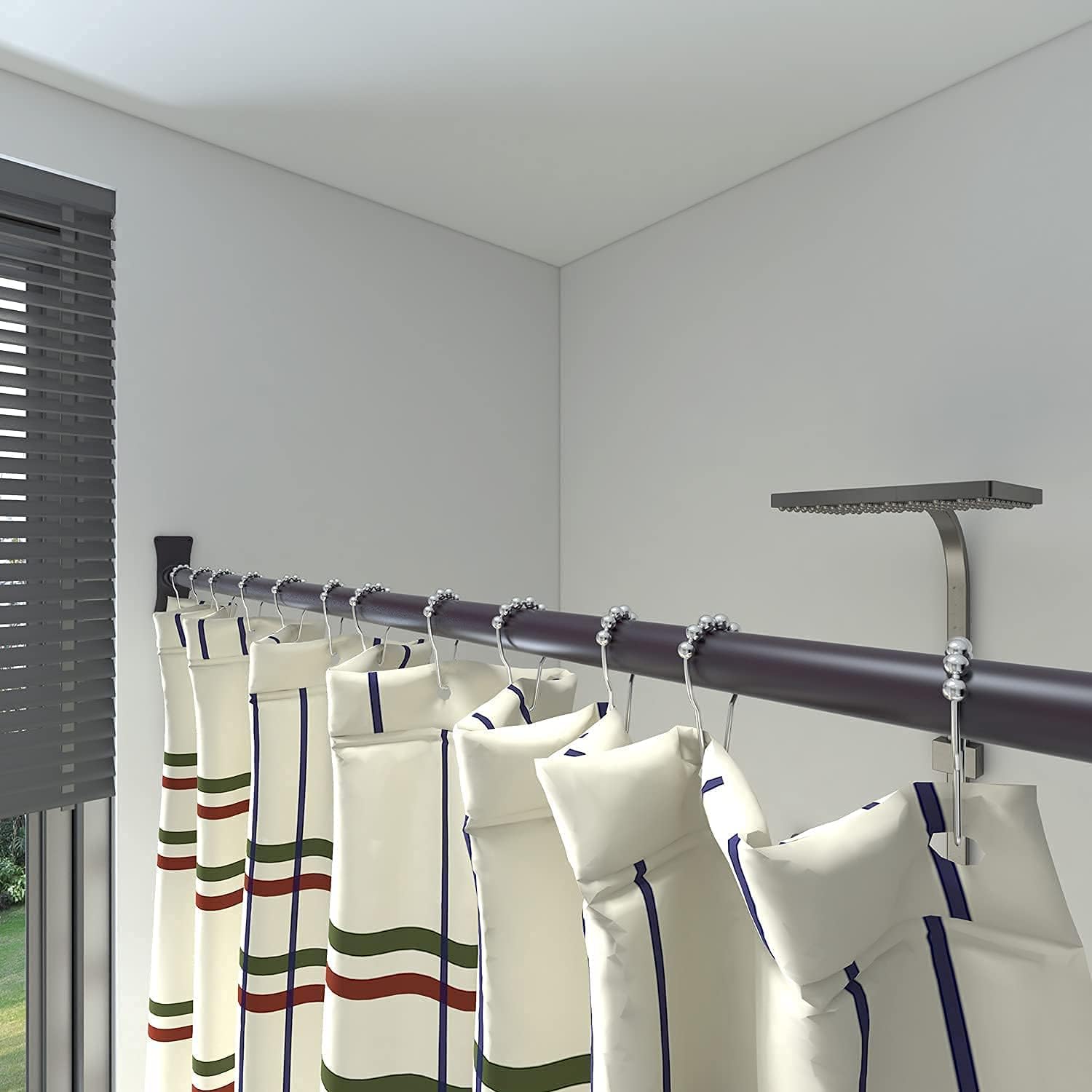 Review Discount Naiture Aluminum 36'' x 36'' Corner Shower Curtain Rod with Ceiling Support, Oil Rubbed Bronze Finish Free Shipping 🛒 Naiture Aluminum 36'' x 36'' Corner Shower Curtain Rod with Ceiling Support, Oil Rubbed Bronze Finish