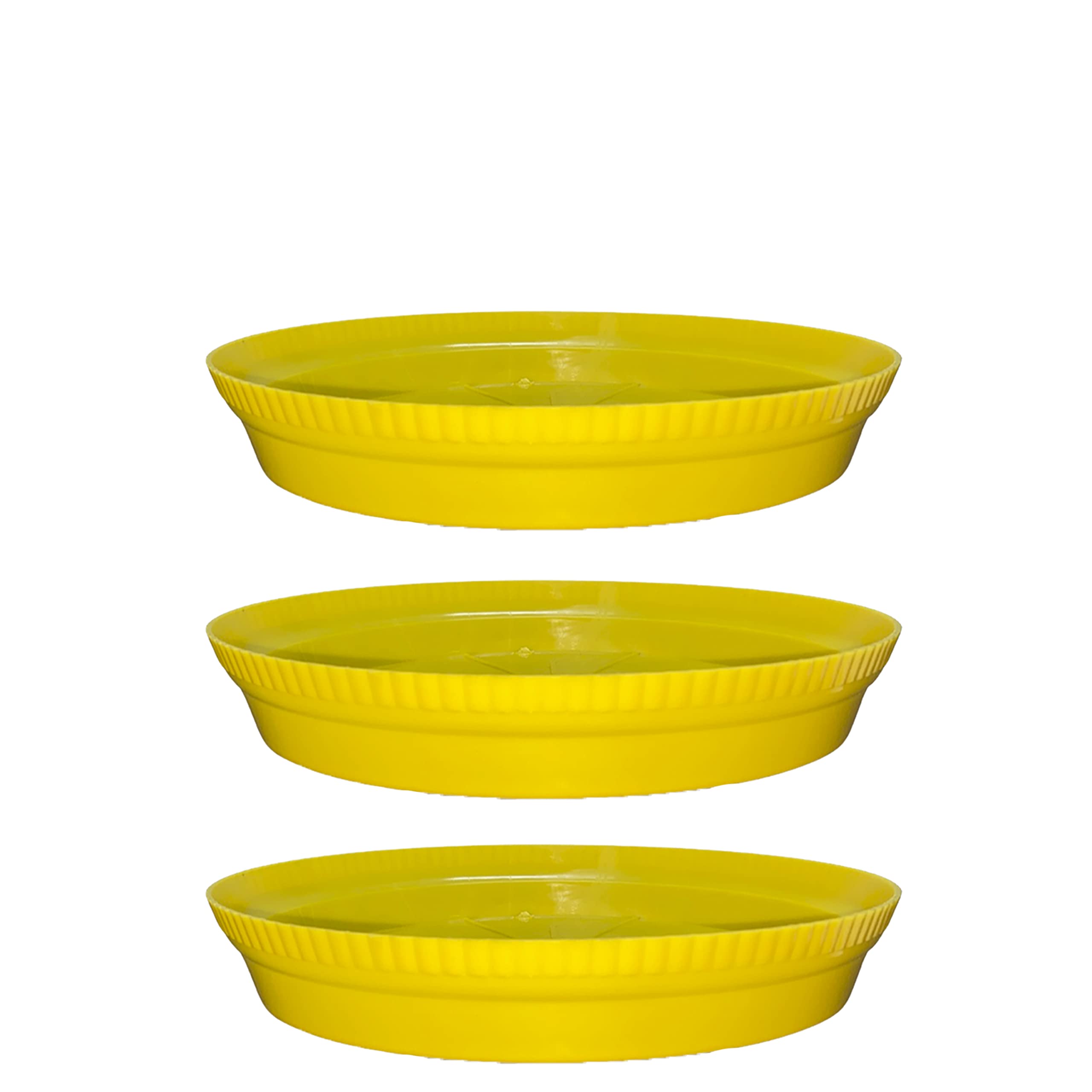 GREENRI 6 Inches (Pack of 3) Heavy Duty Plastic Round Planter Bottom Tray (Plate/Saucer), Detachable UV Treated Flower Pots Base Plate for Extra Water Collection - Yellow (B0B2DZKR4M) Amazon Price History, Amazon Price Tracker