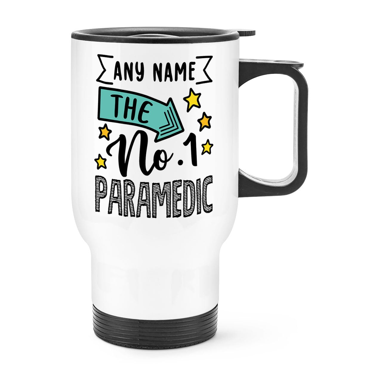 Personalised No.1 Paramedic Name Travel Mug Cup with Handle