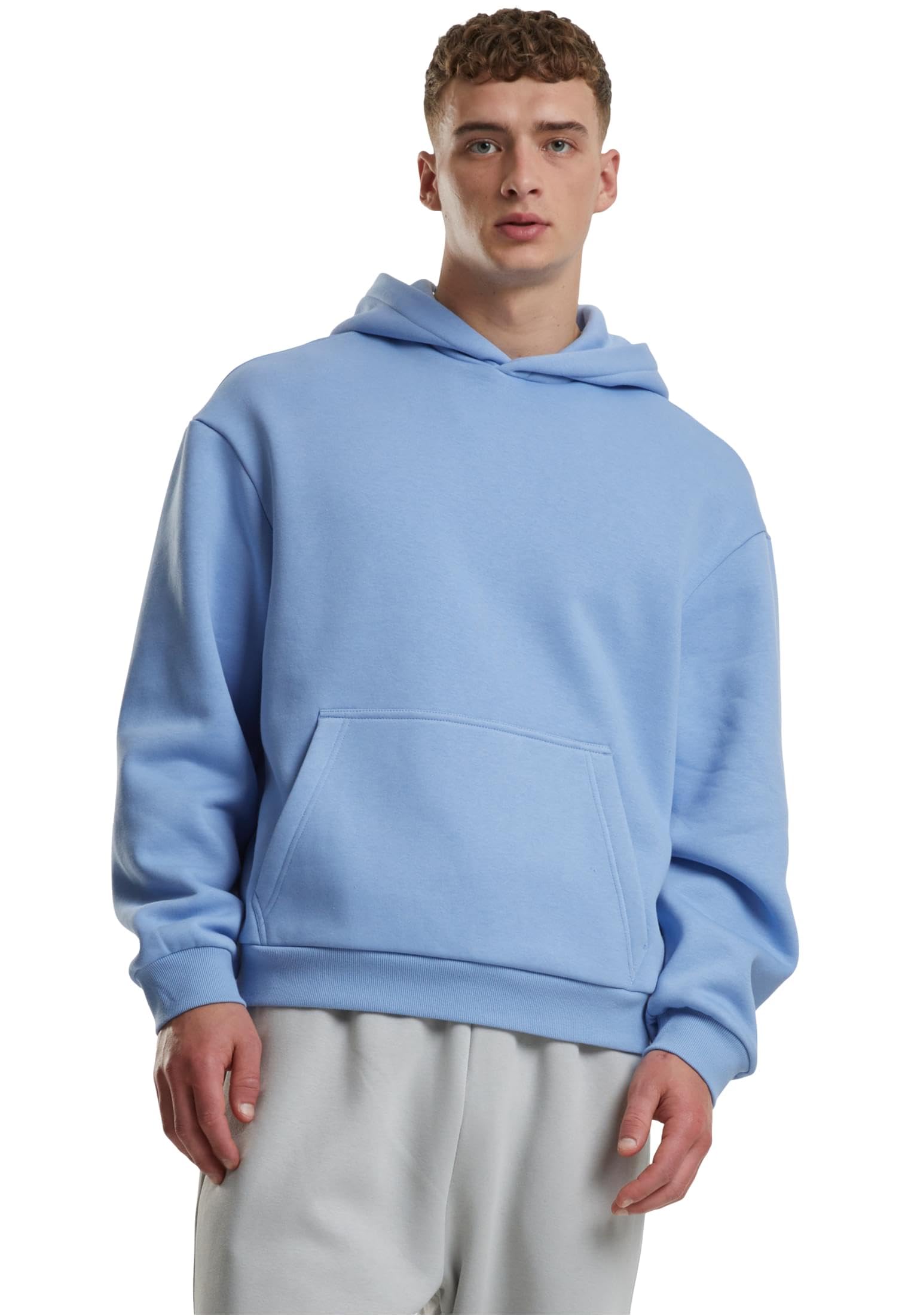 Urban Classics Fluffy Hombre Sudadera con Capucha Negro 70% algodón, 30% poliéster Regular