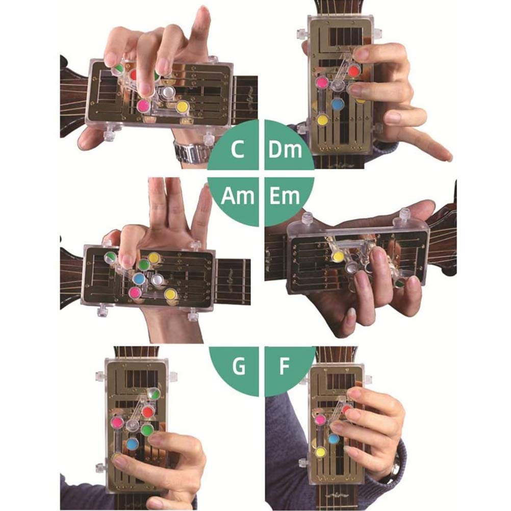 Strumento per la pratica di corde per chitarra, con tasto, assistente per chitarra per principianti, strumento per la pratica degli accordi, comodo 6 accordi universali