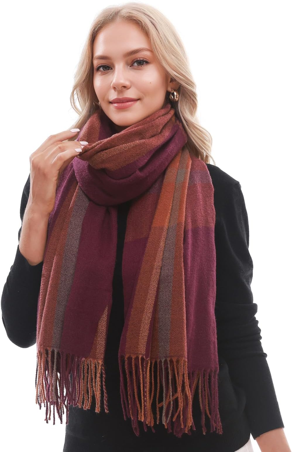 RUI VTRONRUI VTRON Scarf for Women Plaid Scarves Winter Warm Oversized Pashmina Tartan Scarves