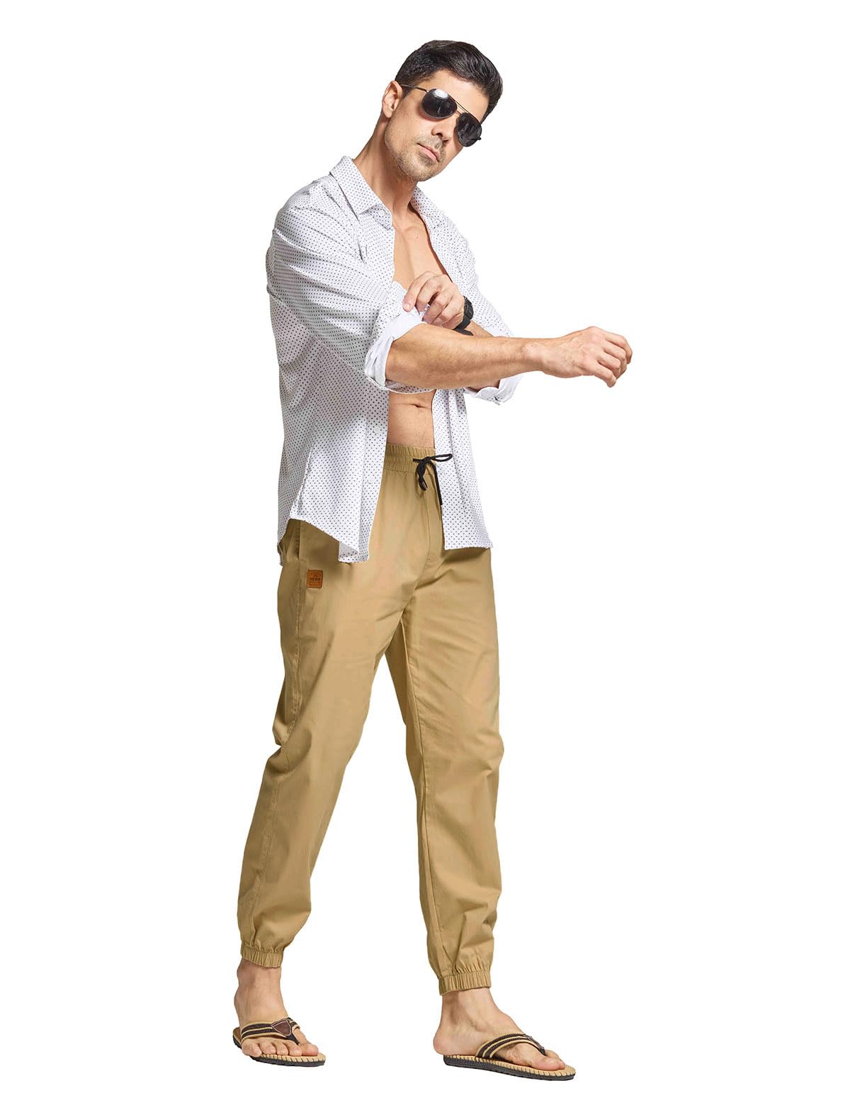 JustSun Pantaloni da Lavoro Uomo Cotone Cargo Casual Pantaloni Tuta Uomo Pantaloni Jogging Slim Fit con Tasche