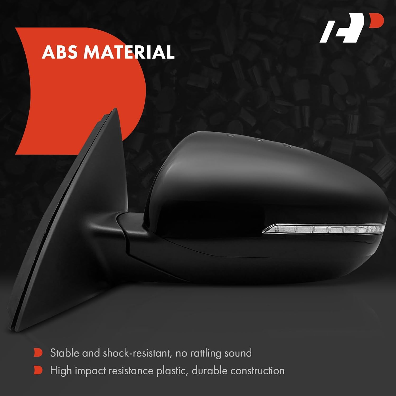 A-Premium Pair (2) Driver and Passenger Side Power Door Mirror - Compatible with Kia Optima 2014-2015 - Heated Power Folding Black Outside Rear View Mirror with Blind Spot Detection and Turn Signal