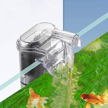 Aquarium Filter, 2.5W External Waterfall Hang on Back Fish Tank Filter 250L/H Adjustable USB Filting Equipment for Easy Maintenance and Cleaning