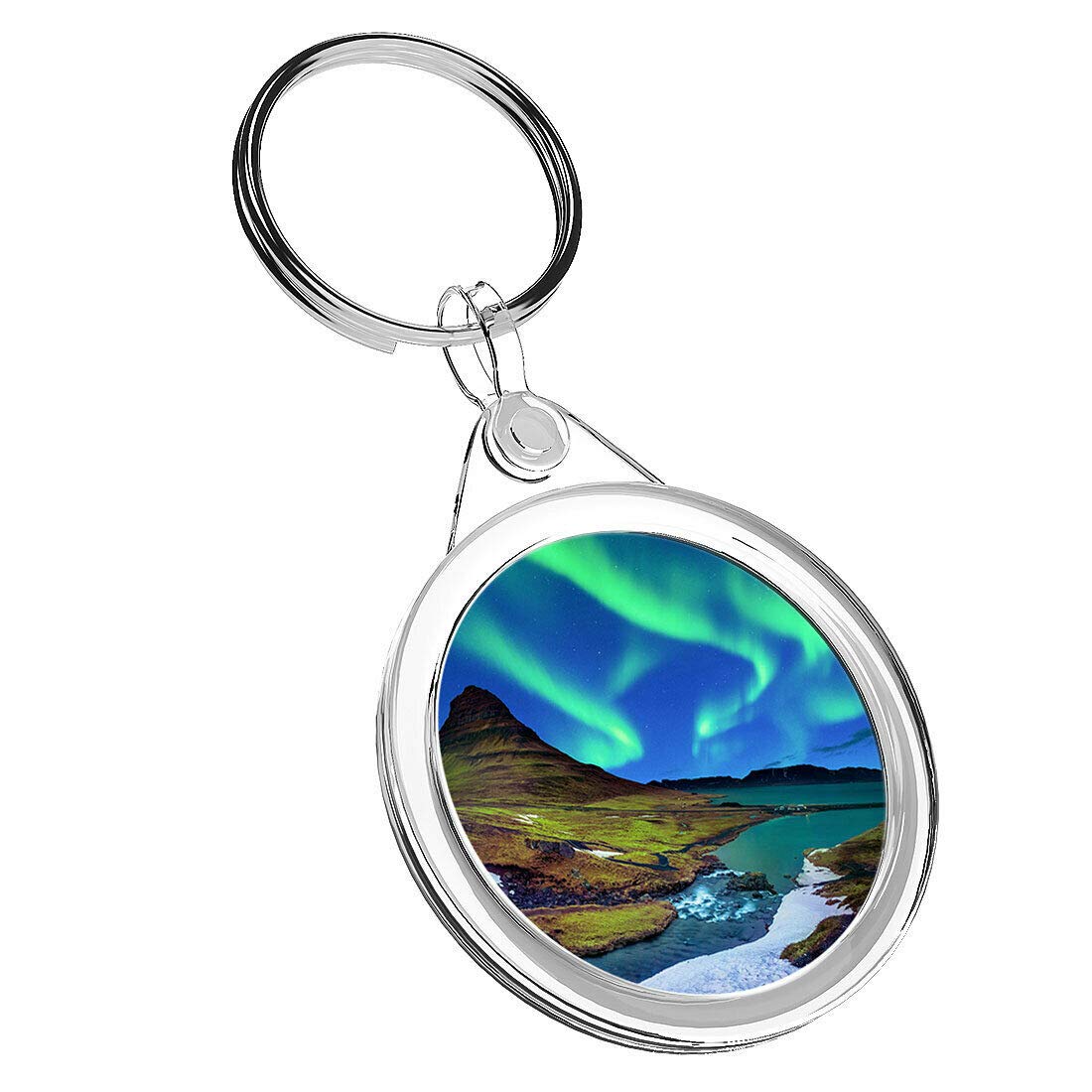 Destination Vinyl Keyrings Unisex Kids Multi 1 X Kirkjufell Iceland Aurora - Keyring Ir02 Mum Dad Kids Birthday #3400