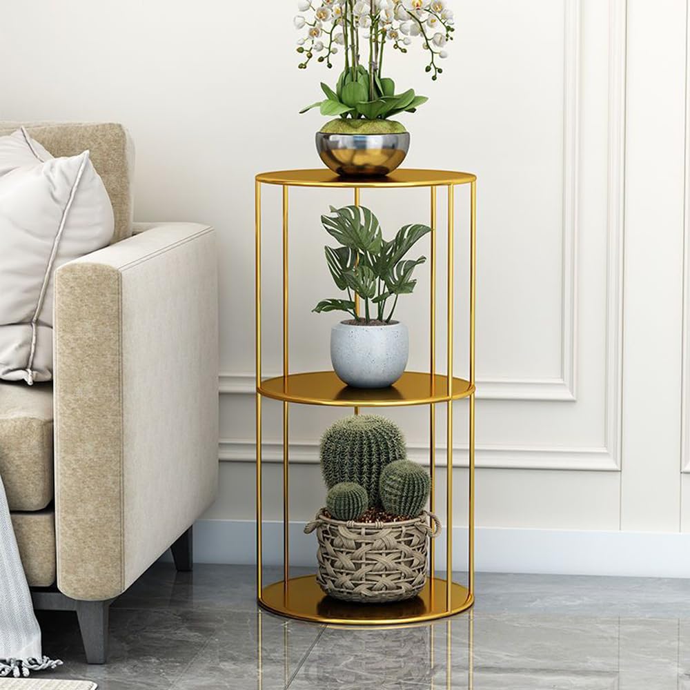 3 ripiani in metallo per piante nd23.62 "alto vaso da fiori in ferro battuto mensola ad angolo per interni ed esterni per piante multiple per patio, giardino, balcone, soggiorno