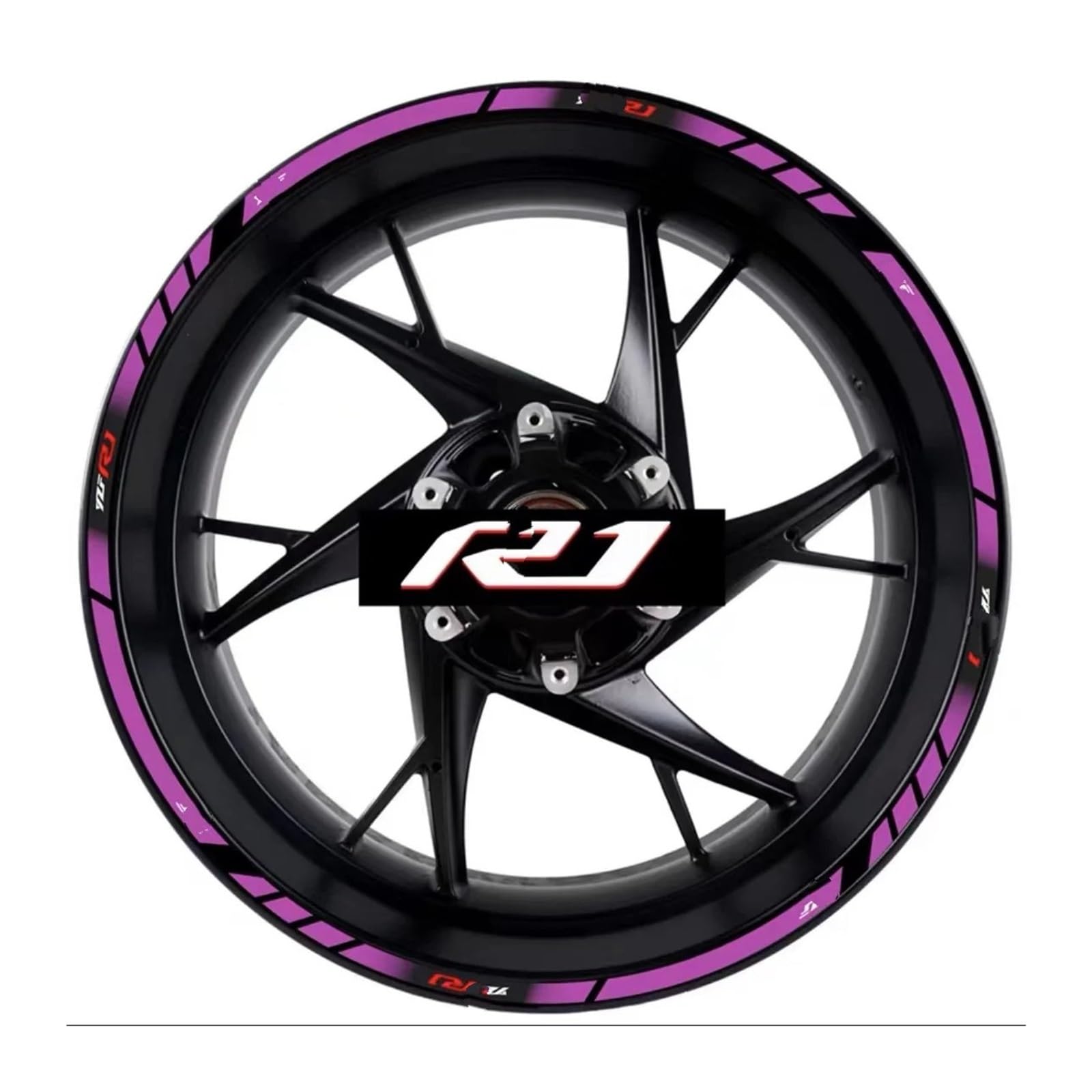 Naklejki na koła motocyklowe Dla Ya & Maha Dla YZFR1 Zestaw Naklejek Motocyklowych Dekoracyjna Piasta Koła Felga Odblaskowa Naklejka Naklejki na felgi(13 Multi-colored)
