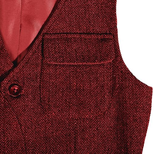 Image of Boys Retro Tweed Vest for Kids Classic Casual Waistcoat