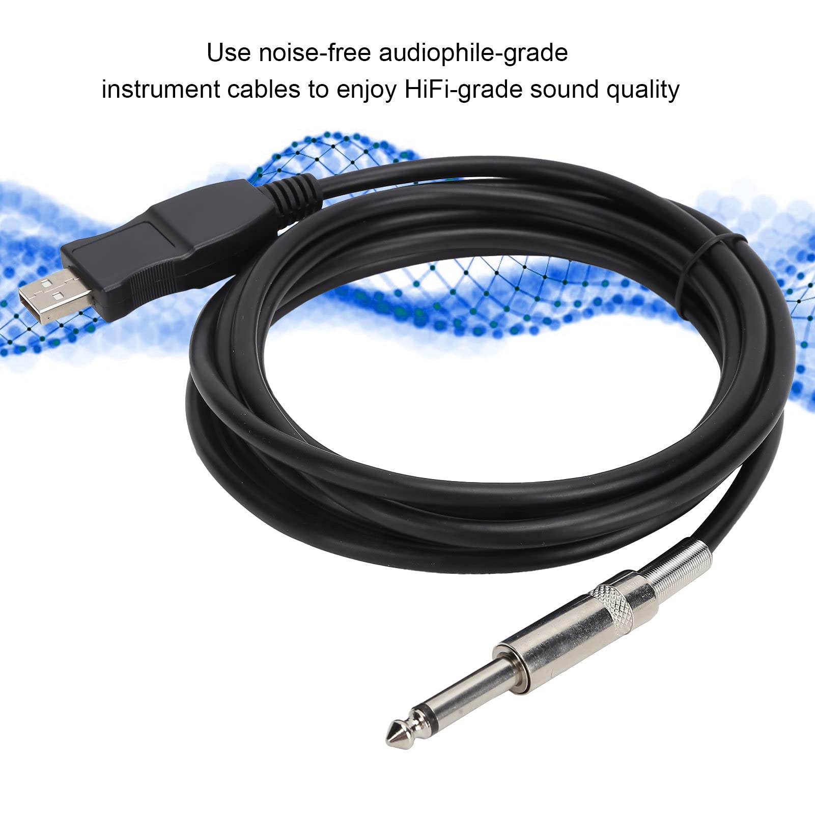 Wakects Kabel Gitarowy USB 3 Metry, Wbudowana Karta Dźwiękowa