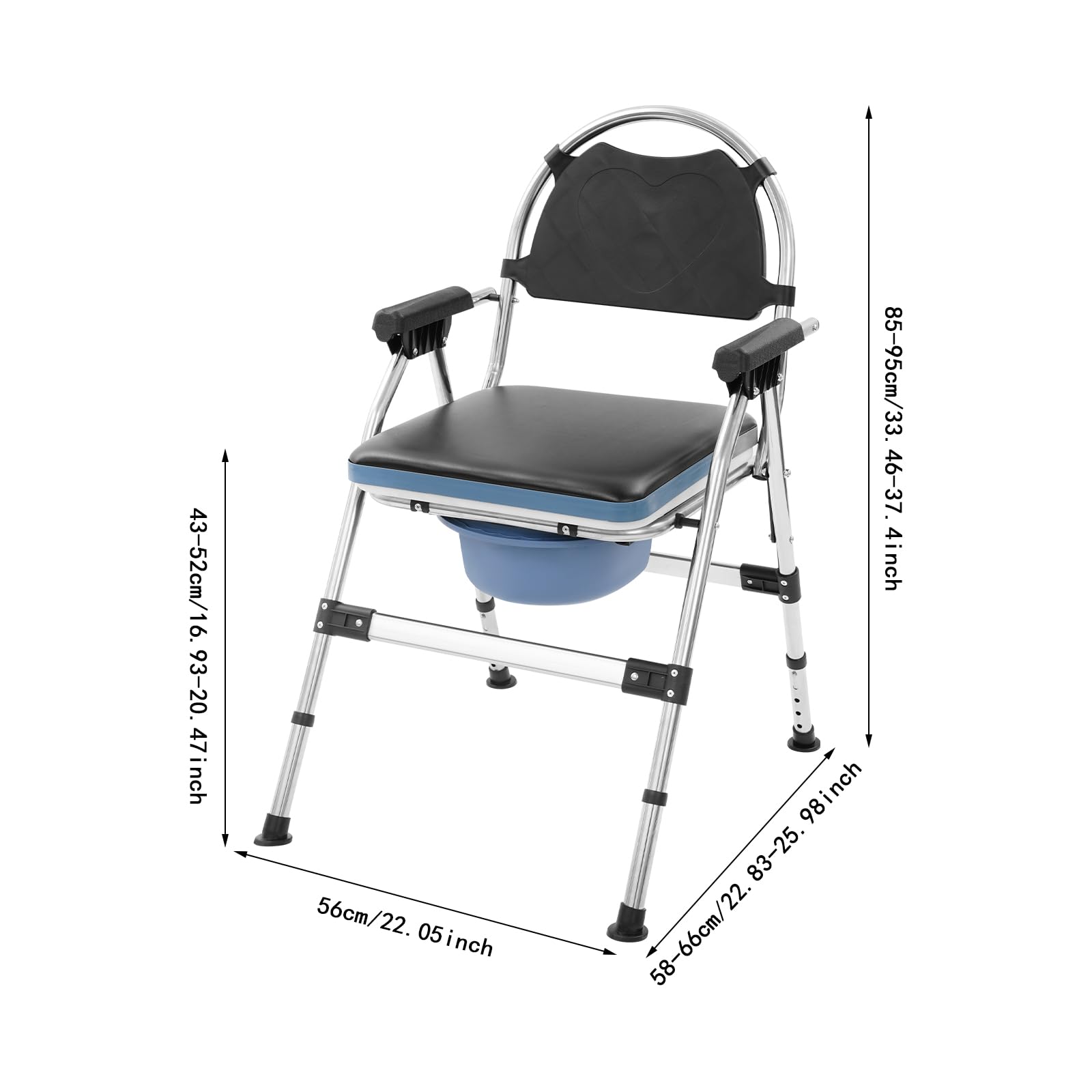 Sedia WC per anziani, fino a 150 kg