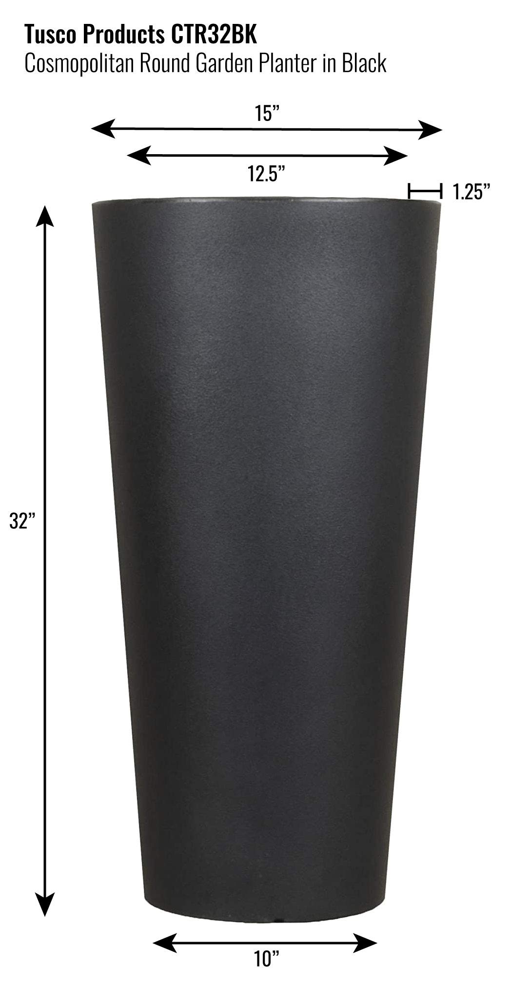 Amazon.com : Tusco Products CTR32BK Cosmopolitan Round Garden