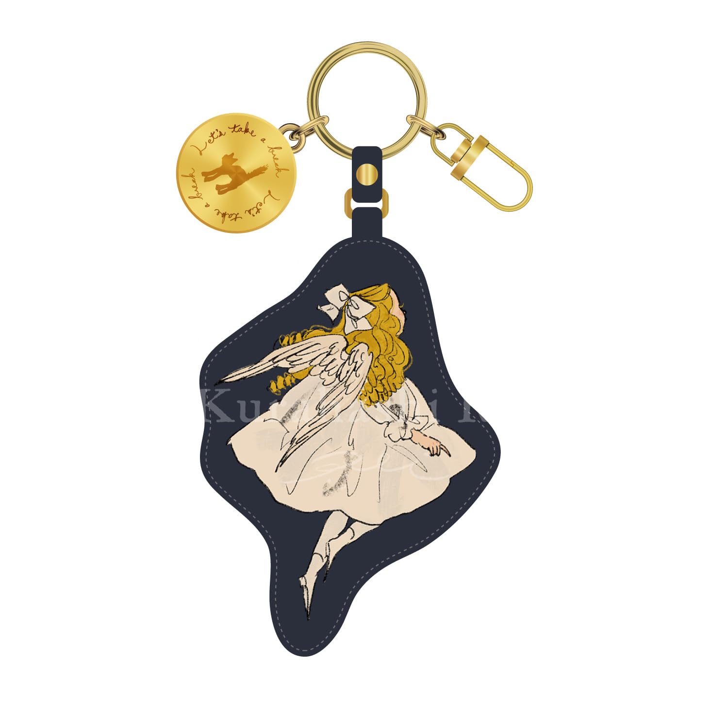 Kurahashi Rei Bag Charm Black Synthetic Leather Clip-On Gakken Japan