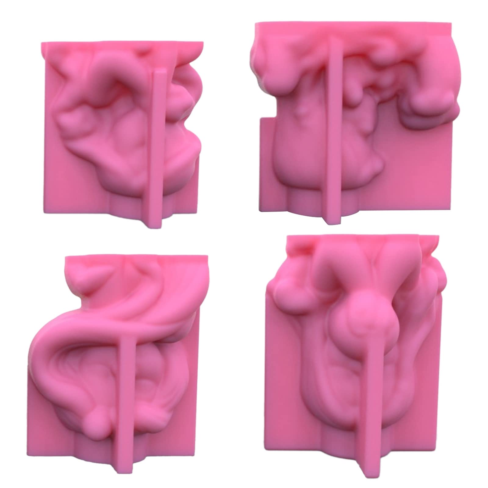 NEWFT 4Pcs Girl Concrete Silicone Flowerpot Clay Cement Plaster Mold Home Garden Flower Mould