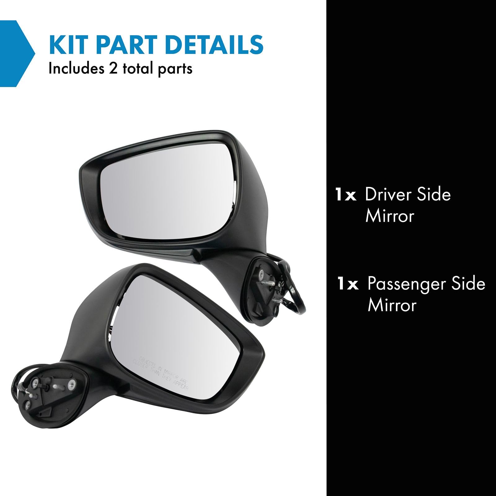 Amazon.com: TRQ Driver and Passenger Side Mirror Set Power Heated