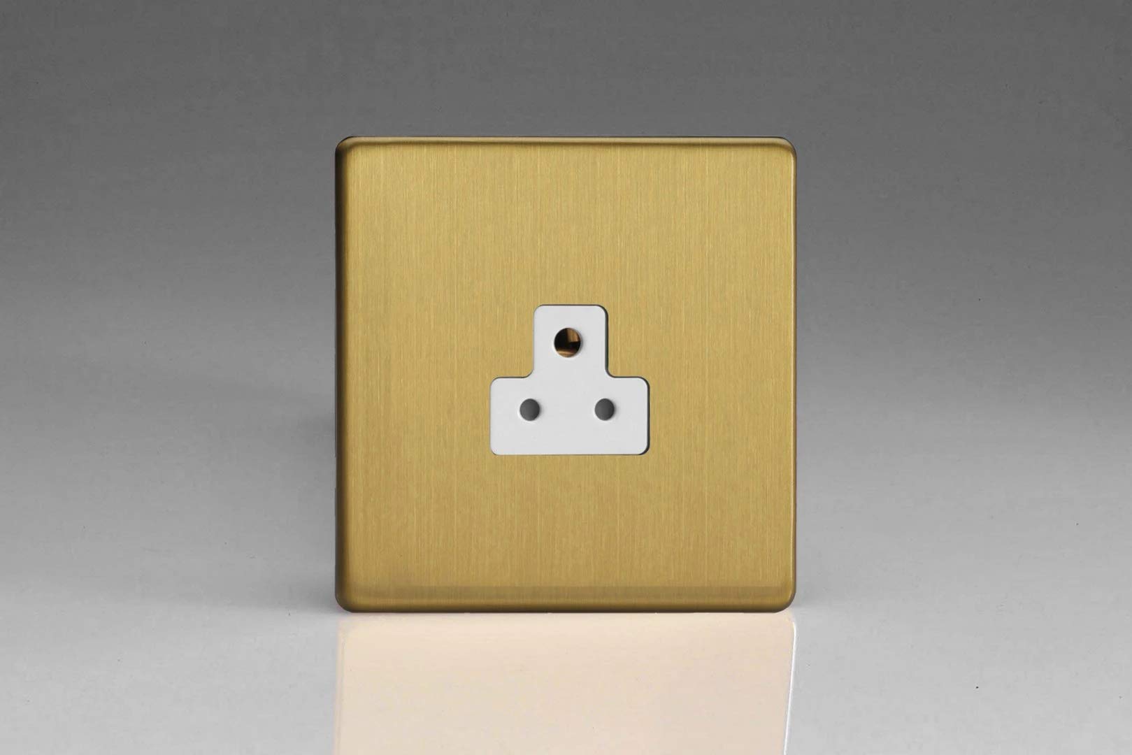 Varilight 1-Gang 2A Round Pin Socket Brushed Brass