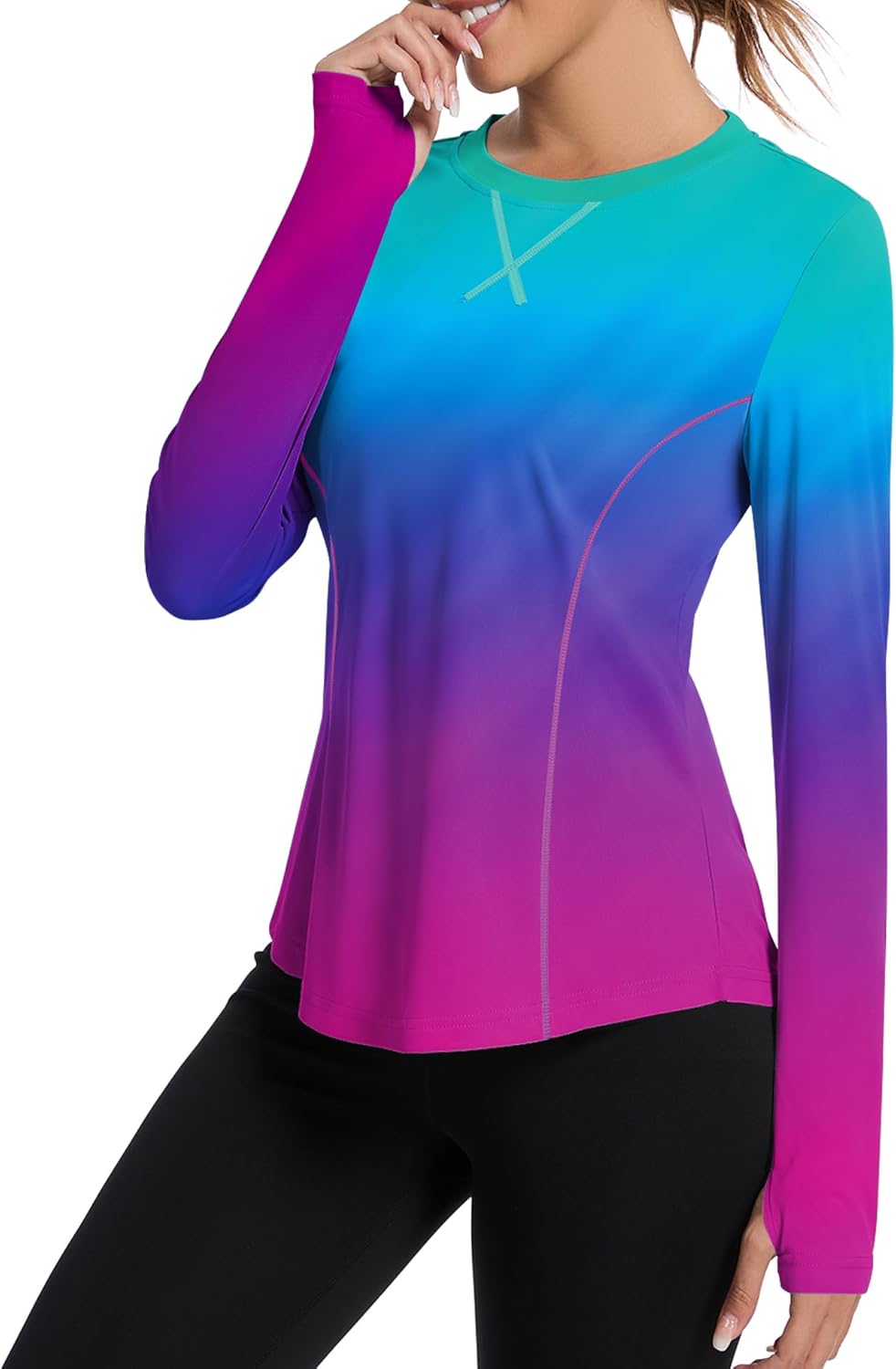 Avoogue Women UPF 50+ UV Shirts Long Sleeve with Thumb Holes Workout Sun Shirt Quick Dry Athletic Hiking Running Tops Avoogue Women UPF 50+ UV Shirts Long Sleeve with Thumb Holes Workout Sun Shirt Quick Dry Athletic Hiking Running Tops