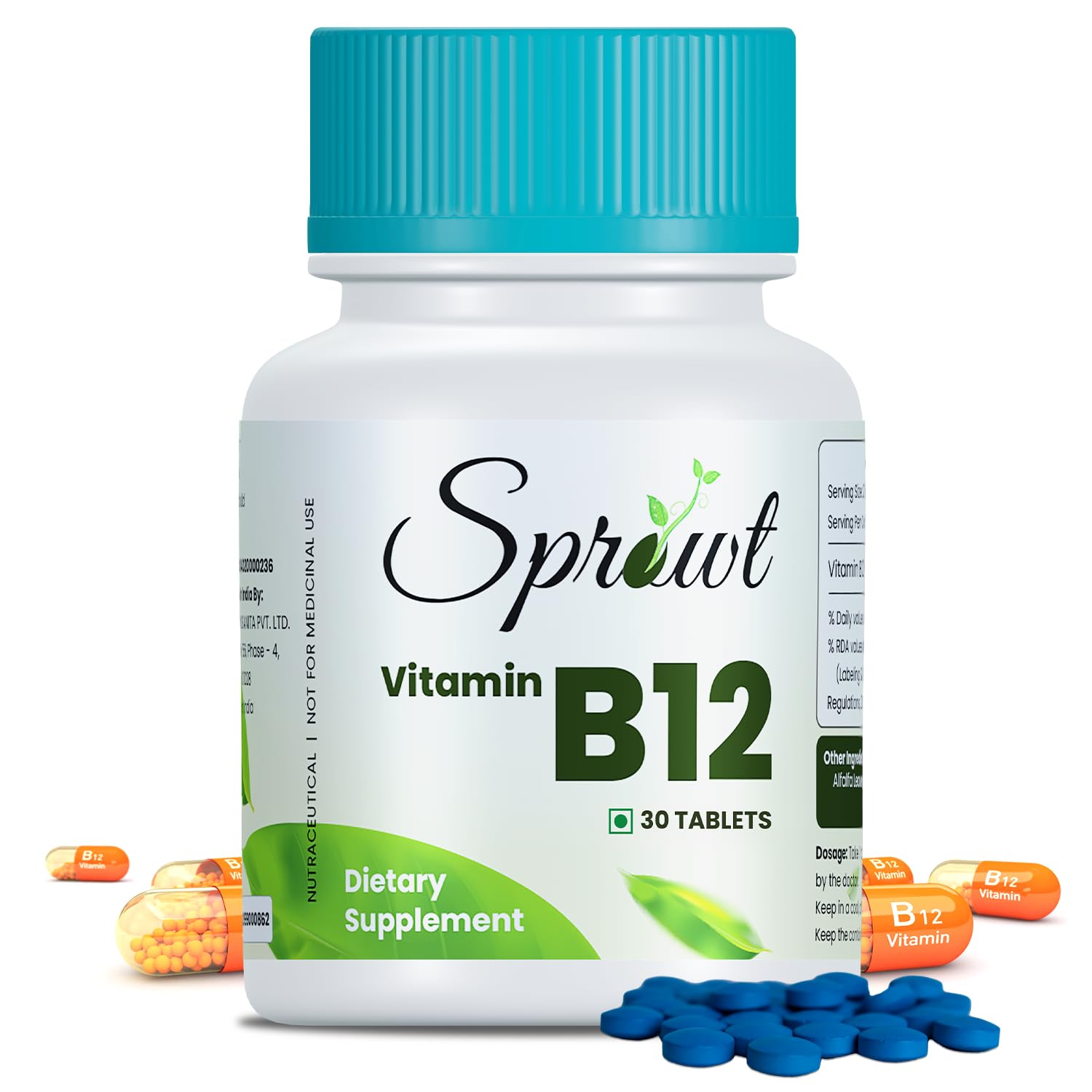 Sprowt Plant Based B Complex Methylcobalamin (90%) Vitamin B12 Supplements | 100% RDA Approved Good For Digestion And Nerve Health 30 Tab (B0DB2DBFVR) Amazon Price History, Amazon Price Tracker