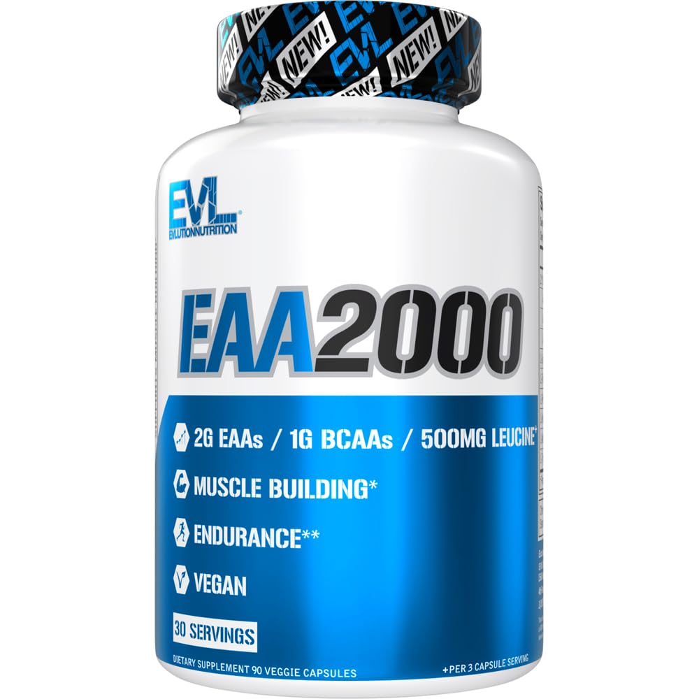 Evlution EVL EAA2000 - Essential Amino Acids Capsules - 30 Servings 90 Count (Pack of 1)