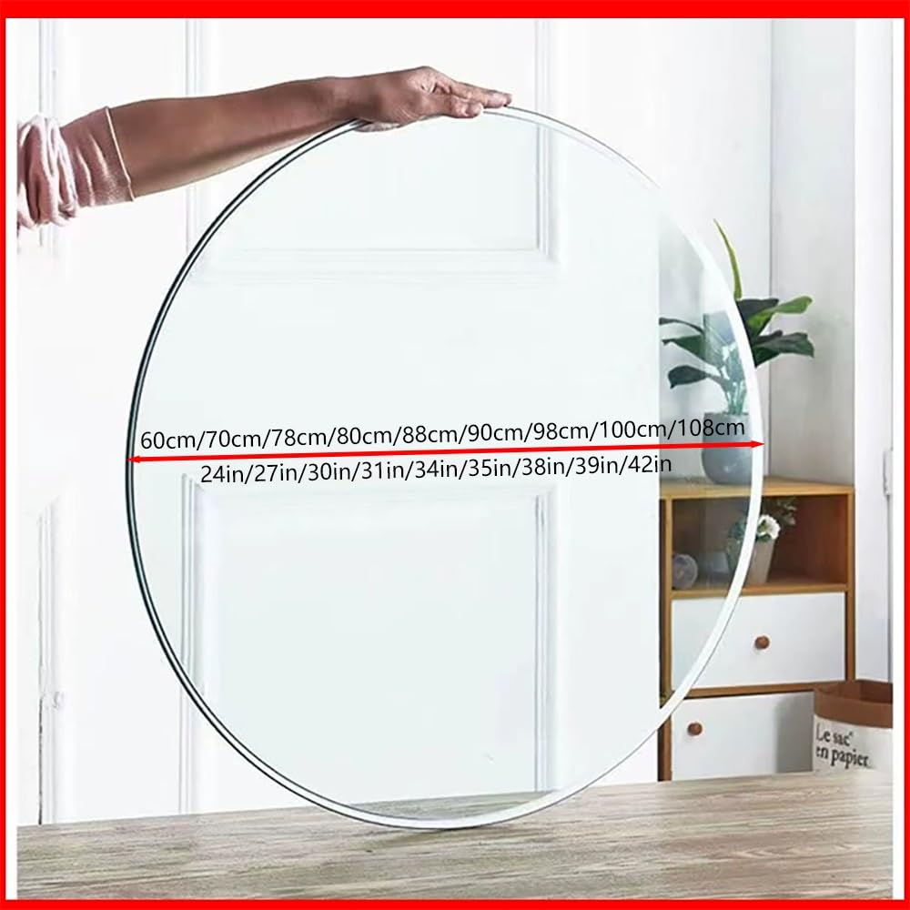 Okrągły szklany blat 60 cm, 70 cm, 80 cm, 90 cm, 100 cm, szkło hartowane, grubość 10 mm, przezroczysta powierzchnia na stolik kawowy w jadalni - i stylowa dekoracja domu
