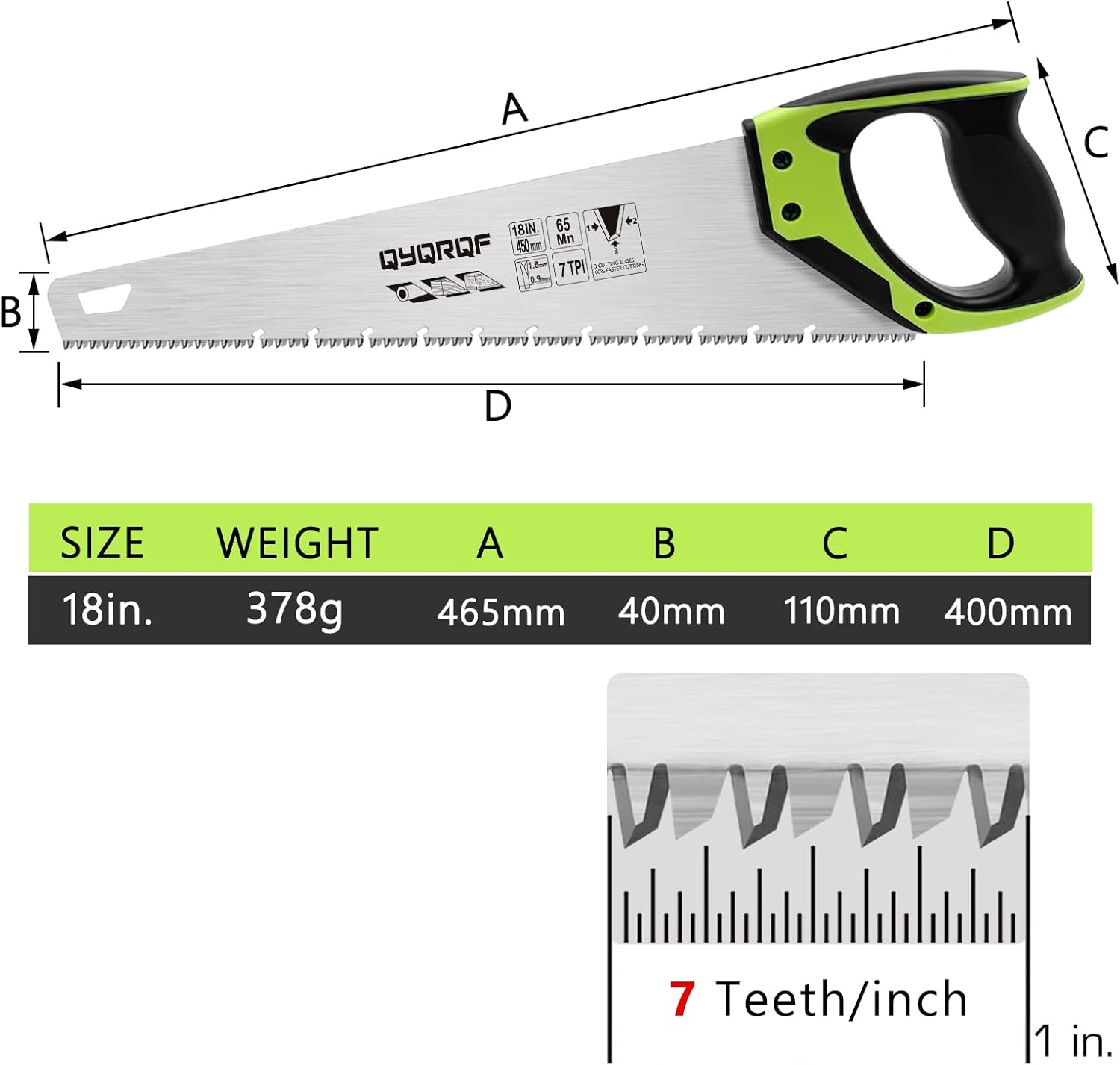 Scie à Main Pro De 14 Po, 11 TPI, Scie à Main à Coupe Fine Et