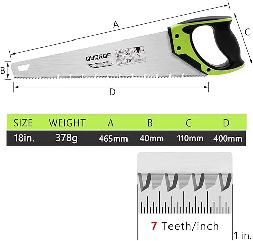 Vista 11 de Sierra de mano profesional de 14 pulgadas, sierra de mano de punta dura de corte fino de 11 TPI perfecta para aserrar, recortar, jardinería, cortar
