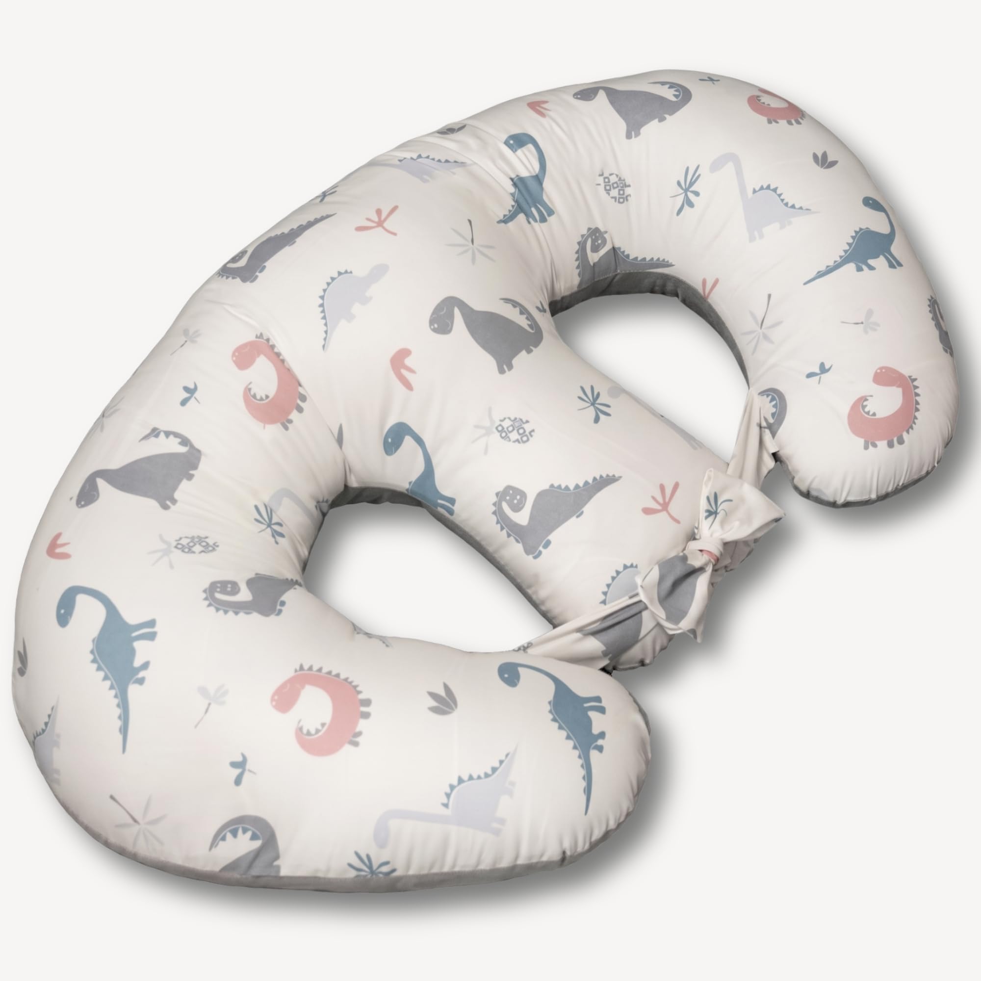 Bellochi Twin Feeding Pillow & Pregnancy Cushion | Tandem Breastfeeding Support for Twins | Oeko-Tex Hypoallergenic Cotton | Ergonomic Design with Washable Cover (Dino)