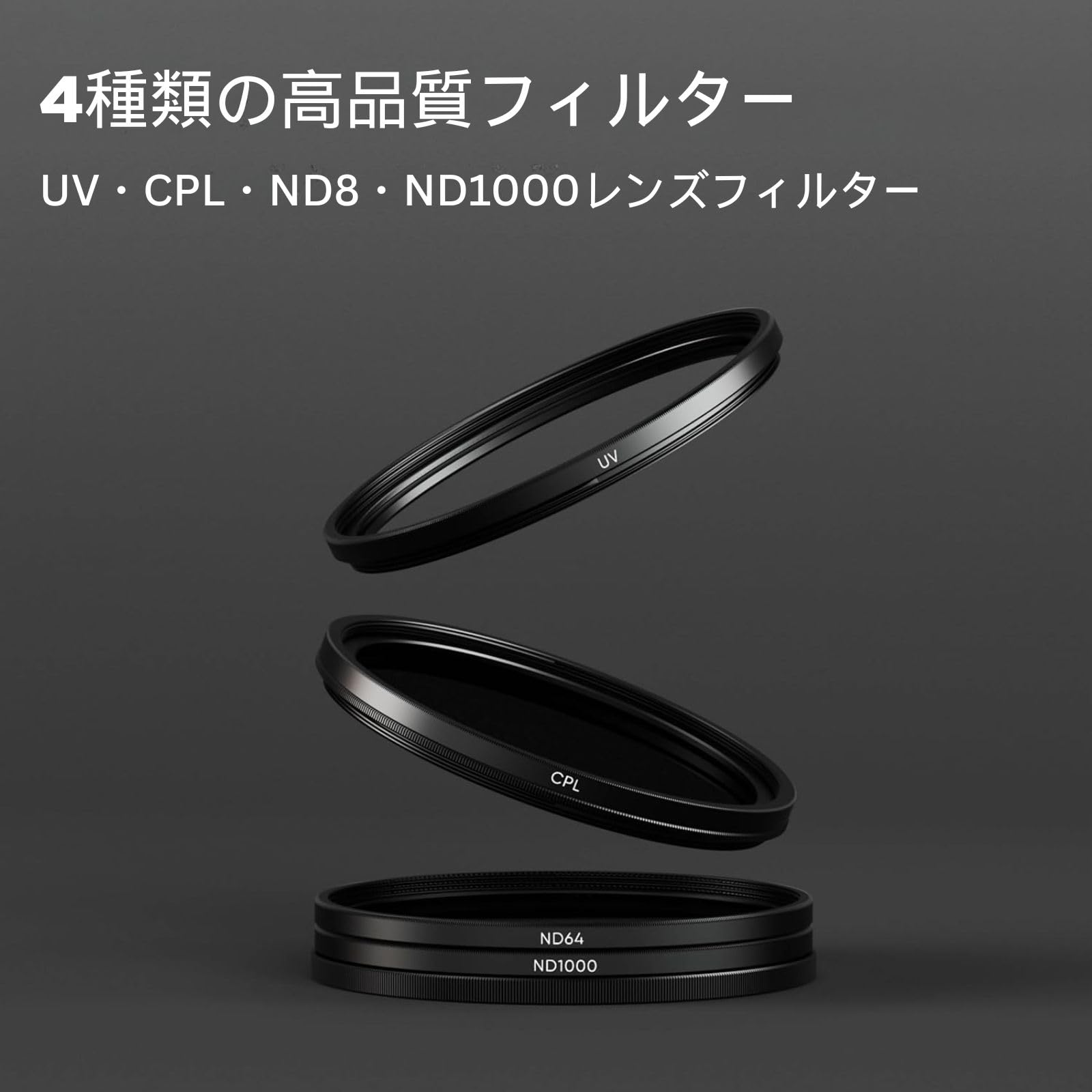 Urth 55mm UV + 偏光(CPL) レンズフィルターキット(プラス+) Amazon | Urth 55mm フィルター4種キット プラス+ (UV + CPL + ND8 +