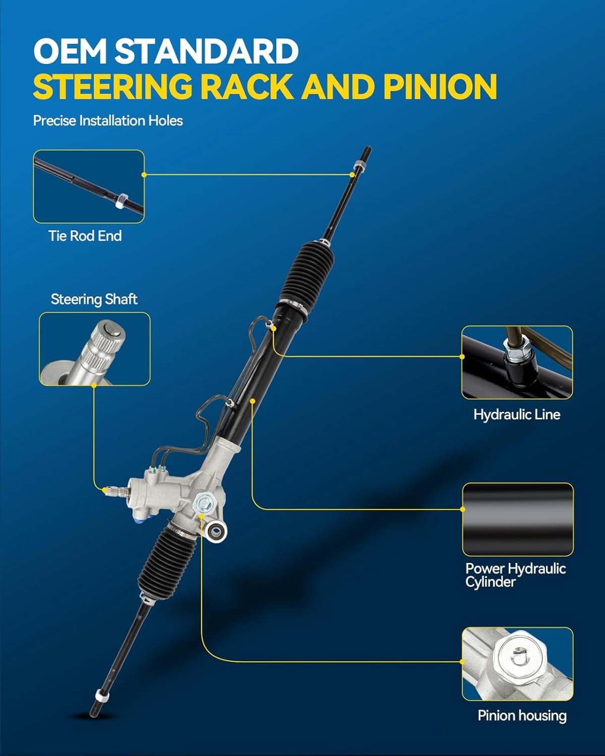PHILTOP Hydraulic Power Steering Rack and Pinion Replacement For 2001-2003 RAV4 2.0L Replace 26-2612, 262612, 4420042120