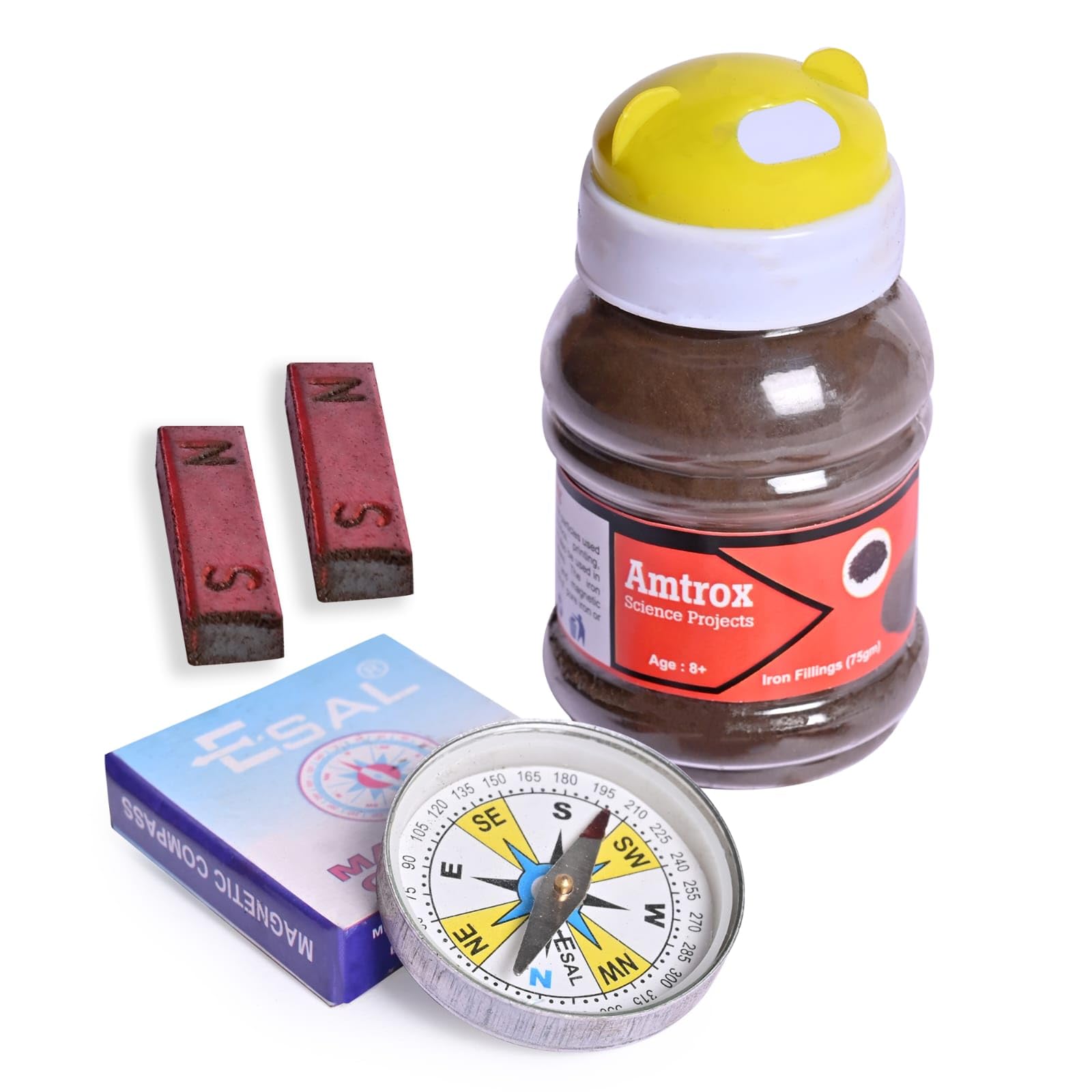 Amtrox Combo Pack of Pure Iron Filling Fine Powder 200g, 2 Pcs Bar Magnets 2 Inch, 1 Pcs Compass 1.5 Inch (for Science Experiment) (B0BDVW27TK) Amazon Price History, Amazon Price Tracker