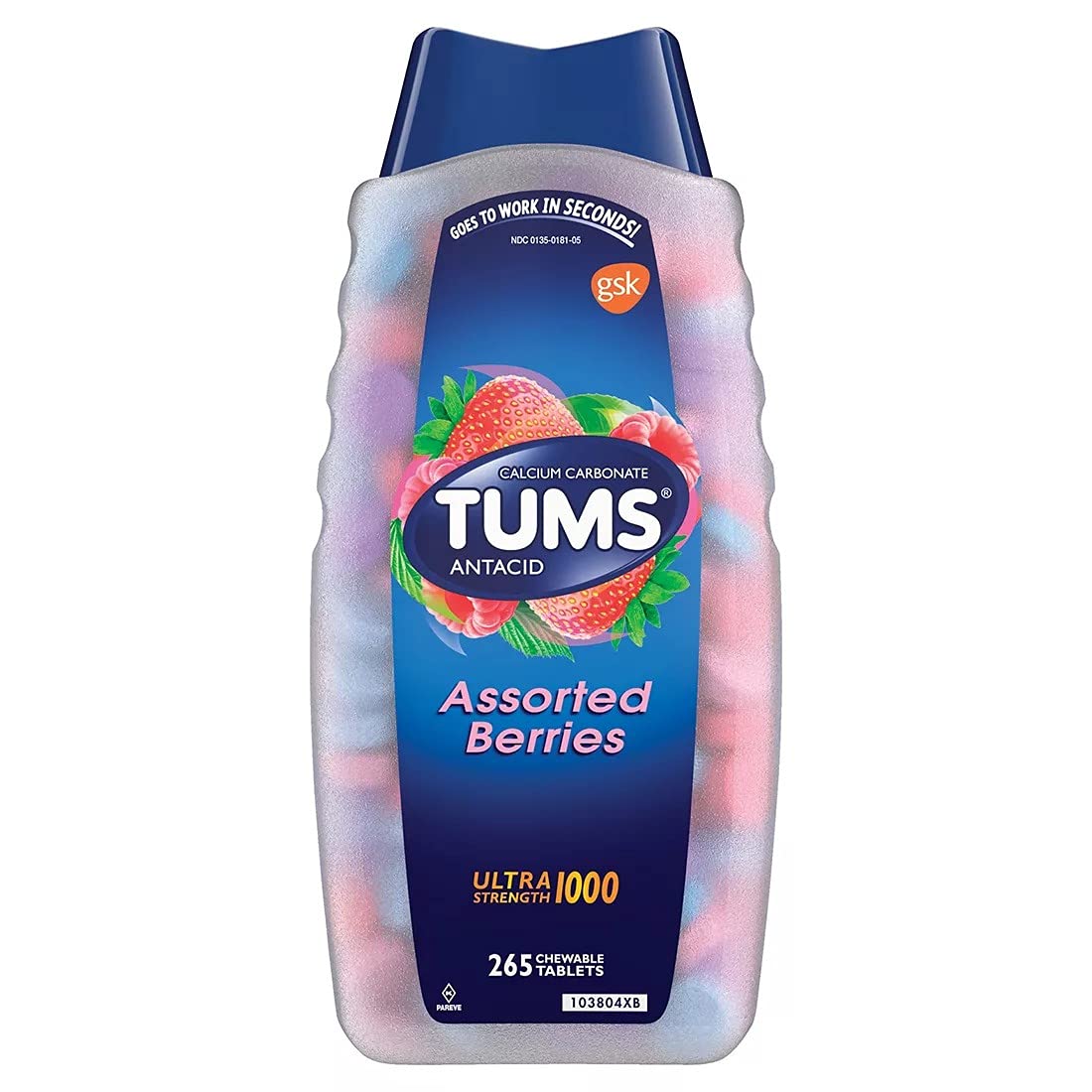 Tums Ultra Strength (Assorted Berries) 265 Chewable Tablets (Original