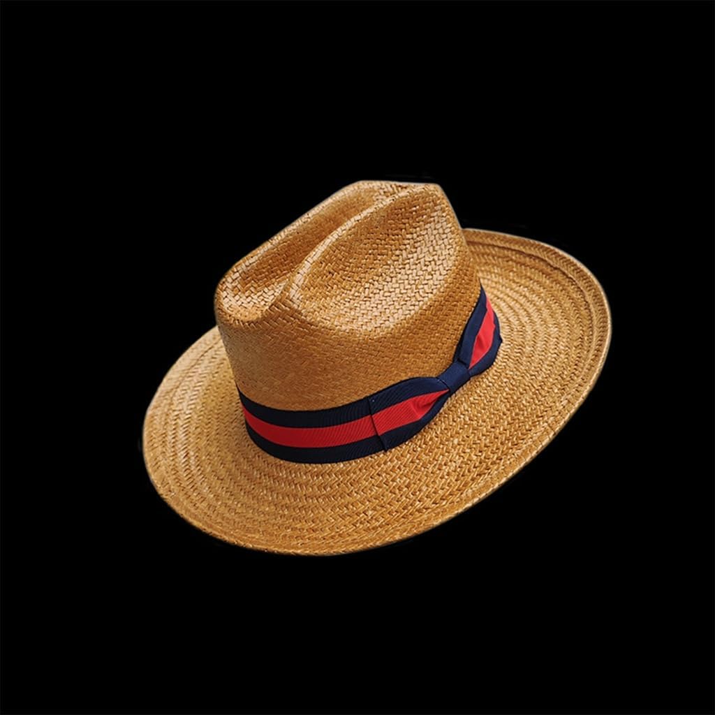 WovenBelt Cowboy Hat for Girl Western Panamas Hat Handwoven Straw Hat Beach Vacation Picnics Hat Elegant Straw Sun Hat