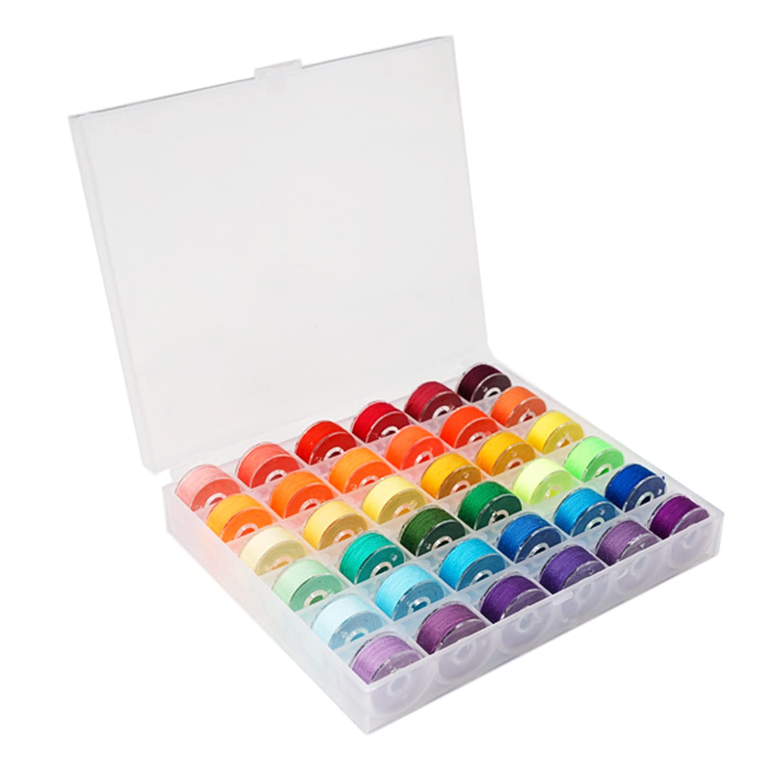 Filo Bobina preavvolto da 144 con Bobina per Custodia, Colori Vivaci Assortiti, Adatto per Macchina da Cucire per Ricamo, Filo per Cucire, Set in Custodia, Set Cotone per Macchina